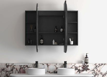 LED Bondi 1500x900 Black Oak Shaving Cabinet - Premium