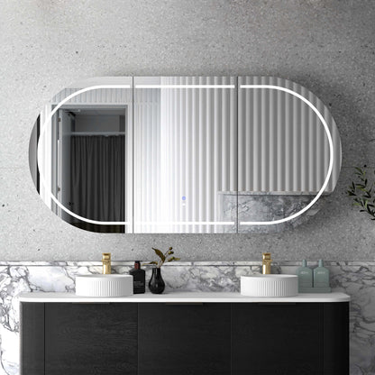 LED Bondi 1800x900 Black Oak Shaving Cabinet - Premium
