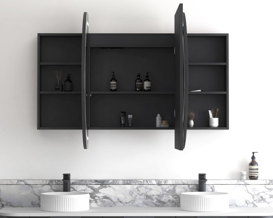 LED Bondi 1800x900 Black Oak Shaving Cabinet - Premium