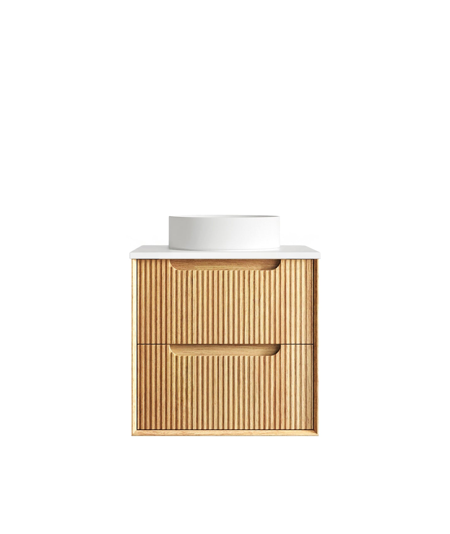 Byron Fluted 600mm Woodland Oak Wall Hung Cabinet Only