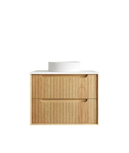 Byron Fluted 750mm Woodland Oak Wall Hung Cabinet Only