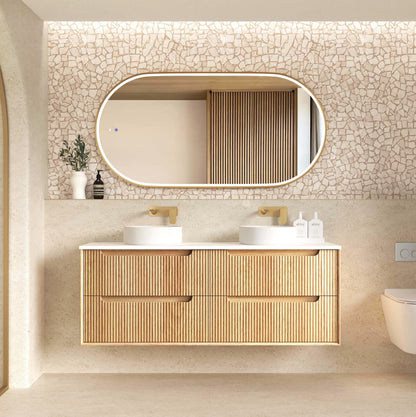 Byron Fluted 1500mm Woodland Oak Wall Hung Cabinet Only