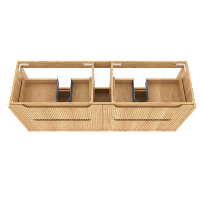 Byron Fluted 1500mm Woodland Oak Wall Hung Cabinet Only