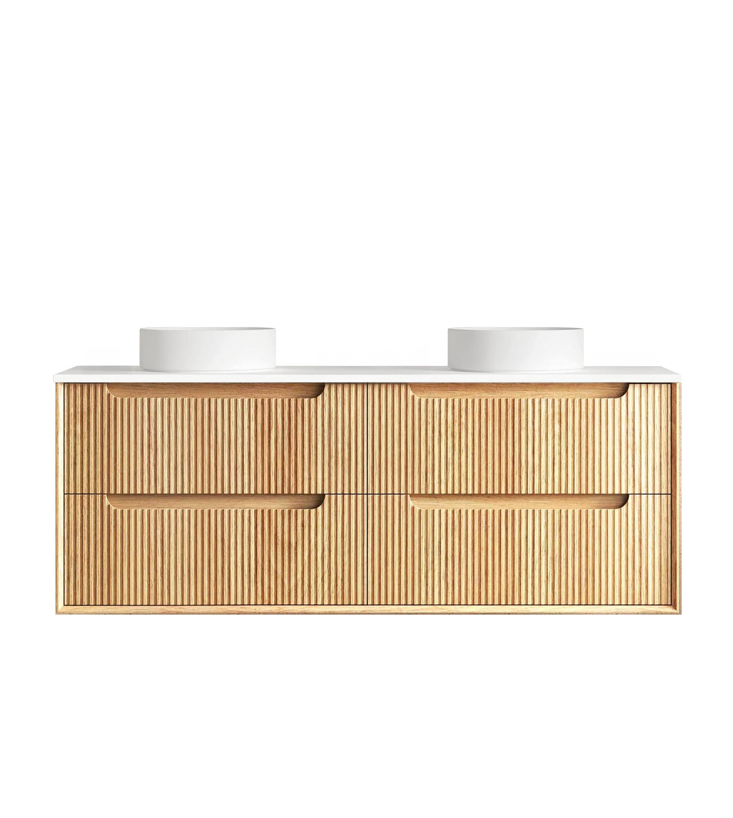 Byron Fluted 1500mm Woodland Oak Wall Hung Cabinet Only