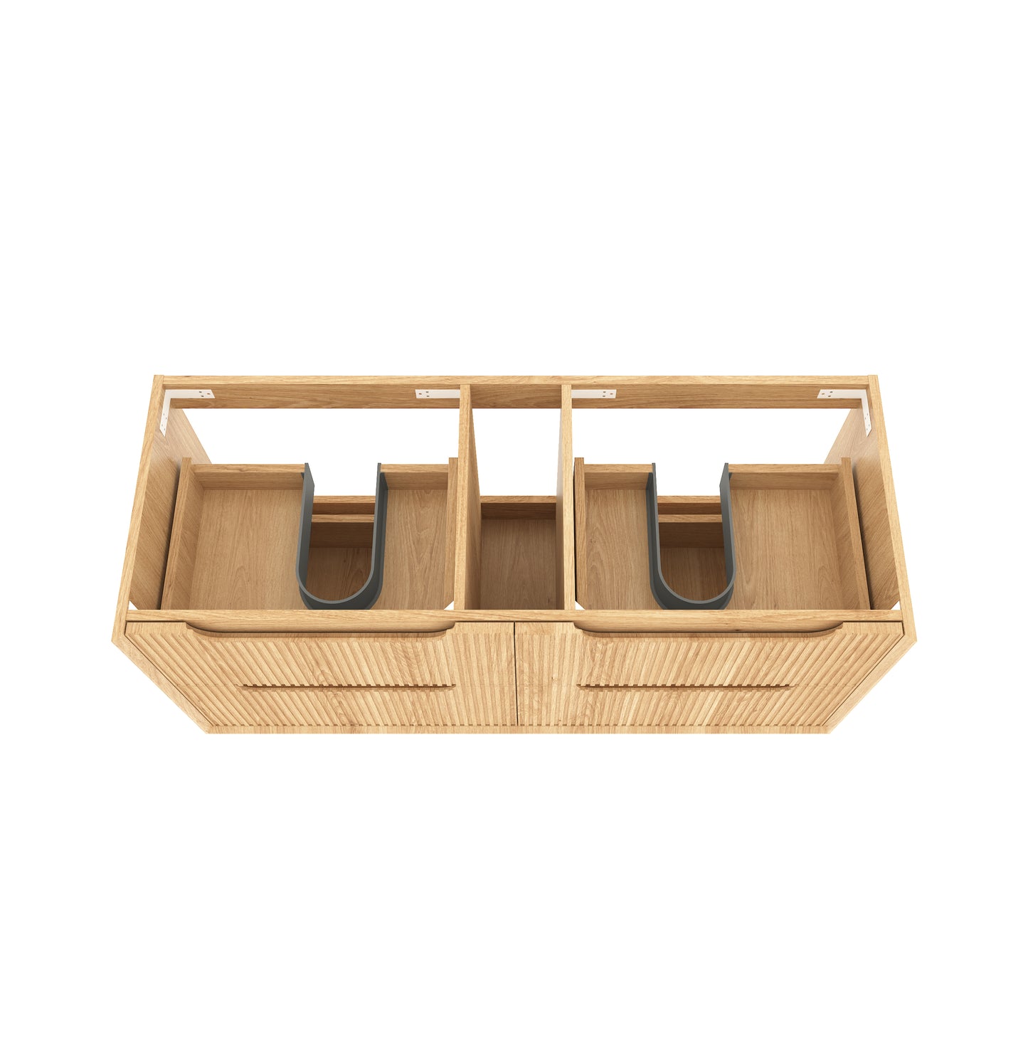 Byron Fluted 1200mm Woodland Oak Four Drawers Wall Hung Vanity - Cabinet Only