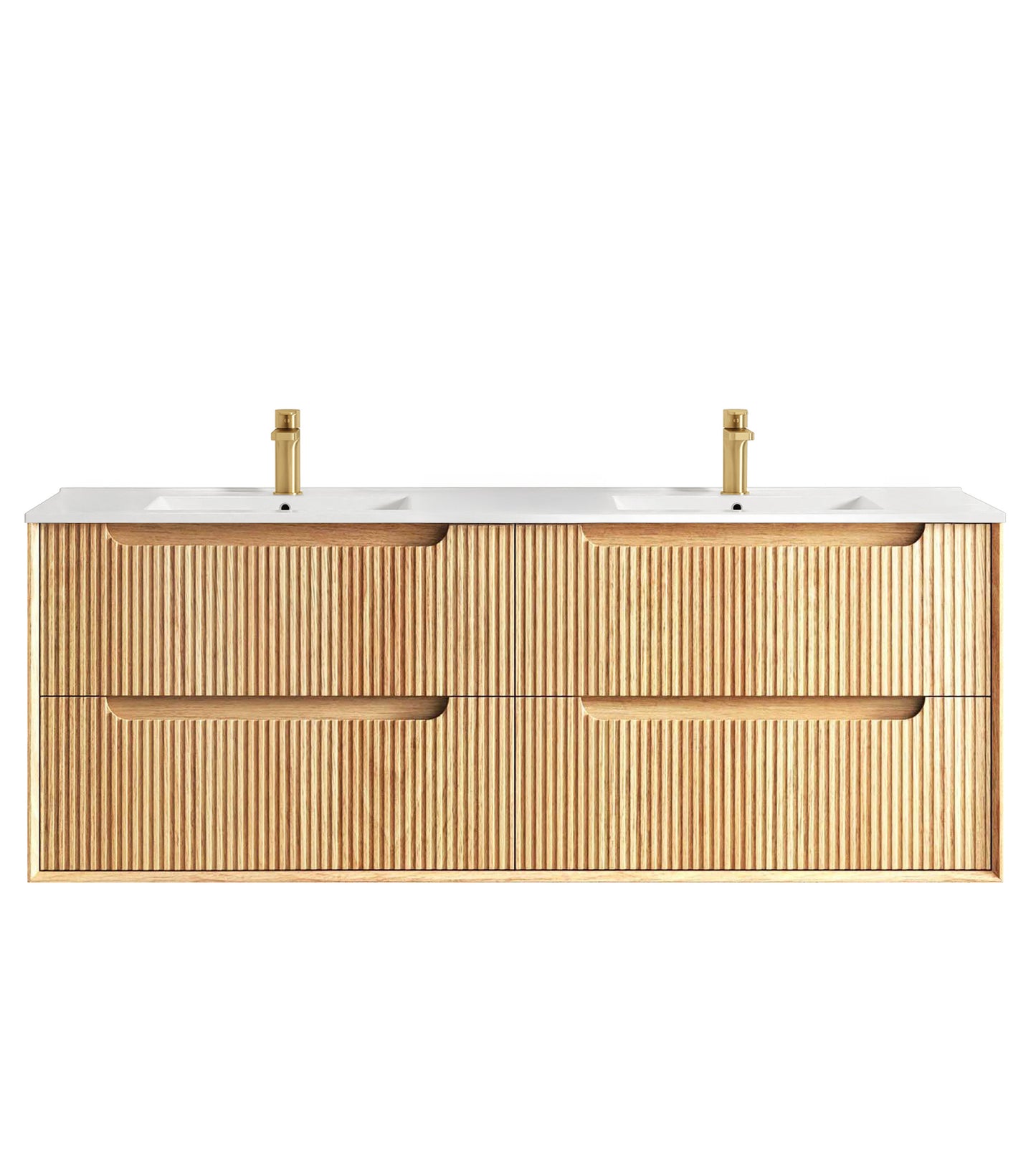 Byron Fluted 1500mm Woodland Oak Wall Hung Cabinet Only
