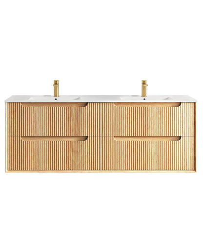 Byron Fluted 1500mm Woodland Oak Wall Hung Cabinet Only