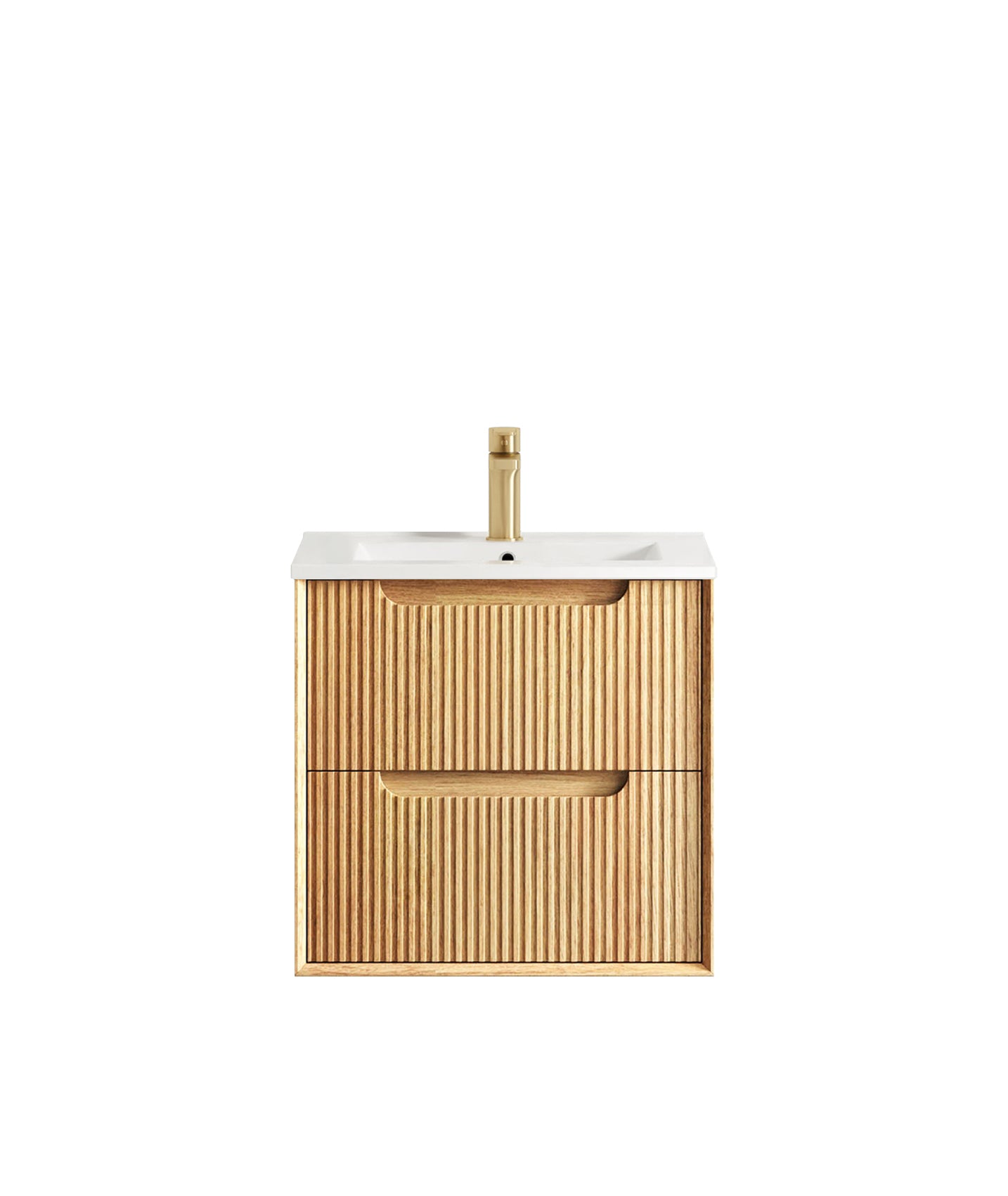 Byron Fluted 600mm Woodland Oak Wall Hung Cabinet Only
