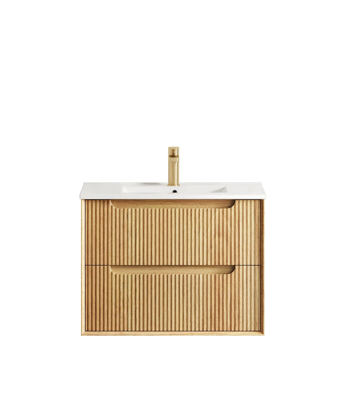 Byron Fluted 750mm Woodland Oak Wall Hung Cabinet Only