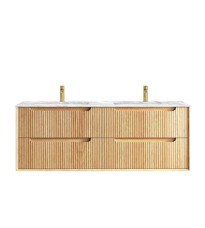 Byron Fluted 1500mm Woodland Oak Wall Hung Cabinet Only