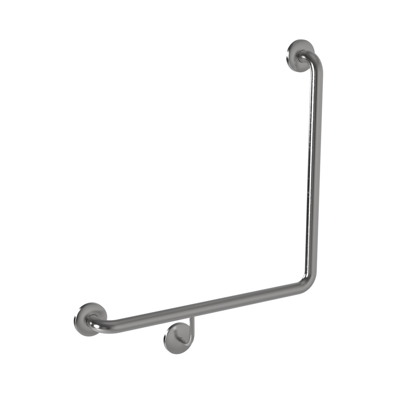 LH 600mm  Surface Mounted 32mm Grab Rail 90 Degree - LH 600mm x 600mm - Satin