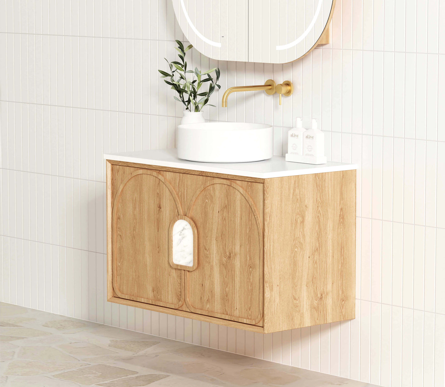Laguna Mk II 900mm Natural Woodland Oak Wall Hung Cabinet Only