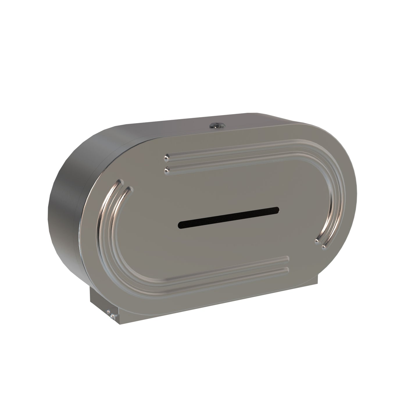 522mm W  Surface Mounted Double Jumbo Toilet Tissue Dispenser - 522mm W x 289mm H x 152mm D  - Satin
