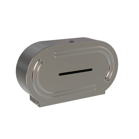 522mm W  Surface Mounted Double Jumbo Toilet Tissue Dispenser - 522mm W x 289mm H x 152mm D  - Satin