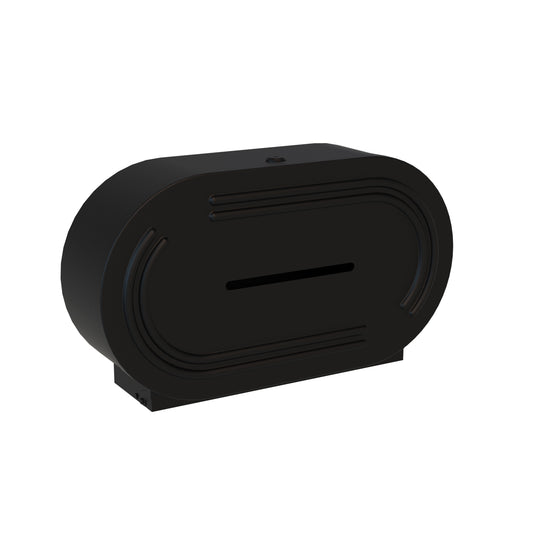 520mm W  Surface Mounted Double Jumbo Toilet Tissue Dispenser - 520mm W x 285mm H x 153mm D - Matte Black