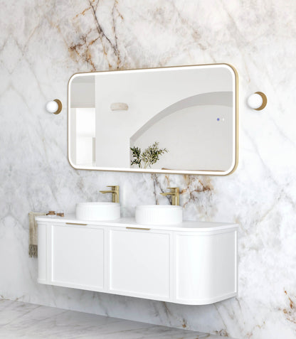 LED Newport 1500x750 Gold Metal Frame Mirror