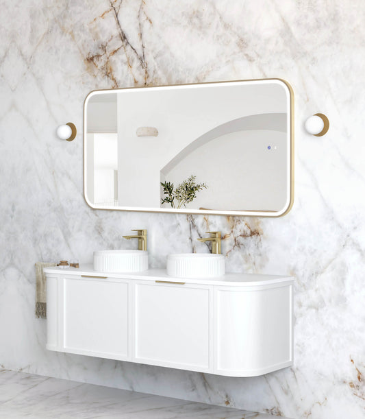 LED Newport 1500x750 Gold Metal Frame Mirror