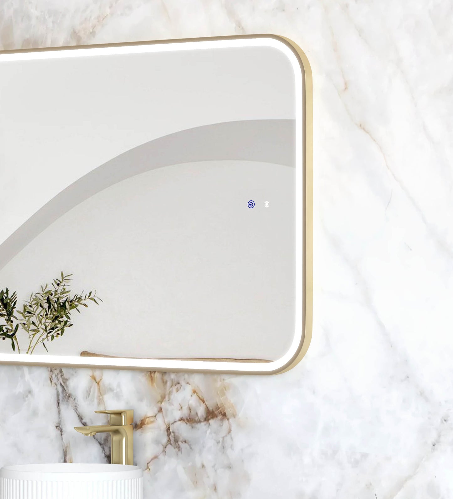 LED Newport 1500x750 Gold Metal Frame Mirror