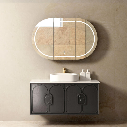 Laguna Mk II 1200mm Black Oak Wall Hung Cabinet Only