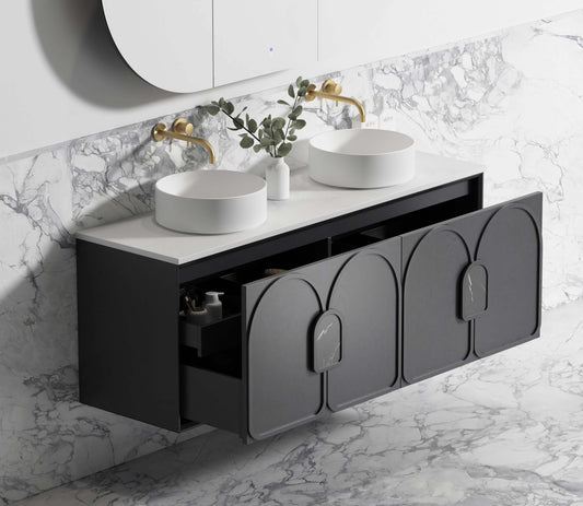 Laguna Mk II 1500mm Black Oak Wall Hung Cabinet Only
