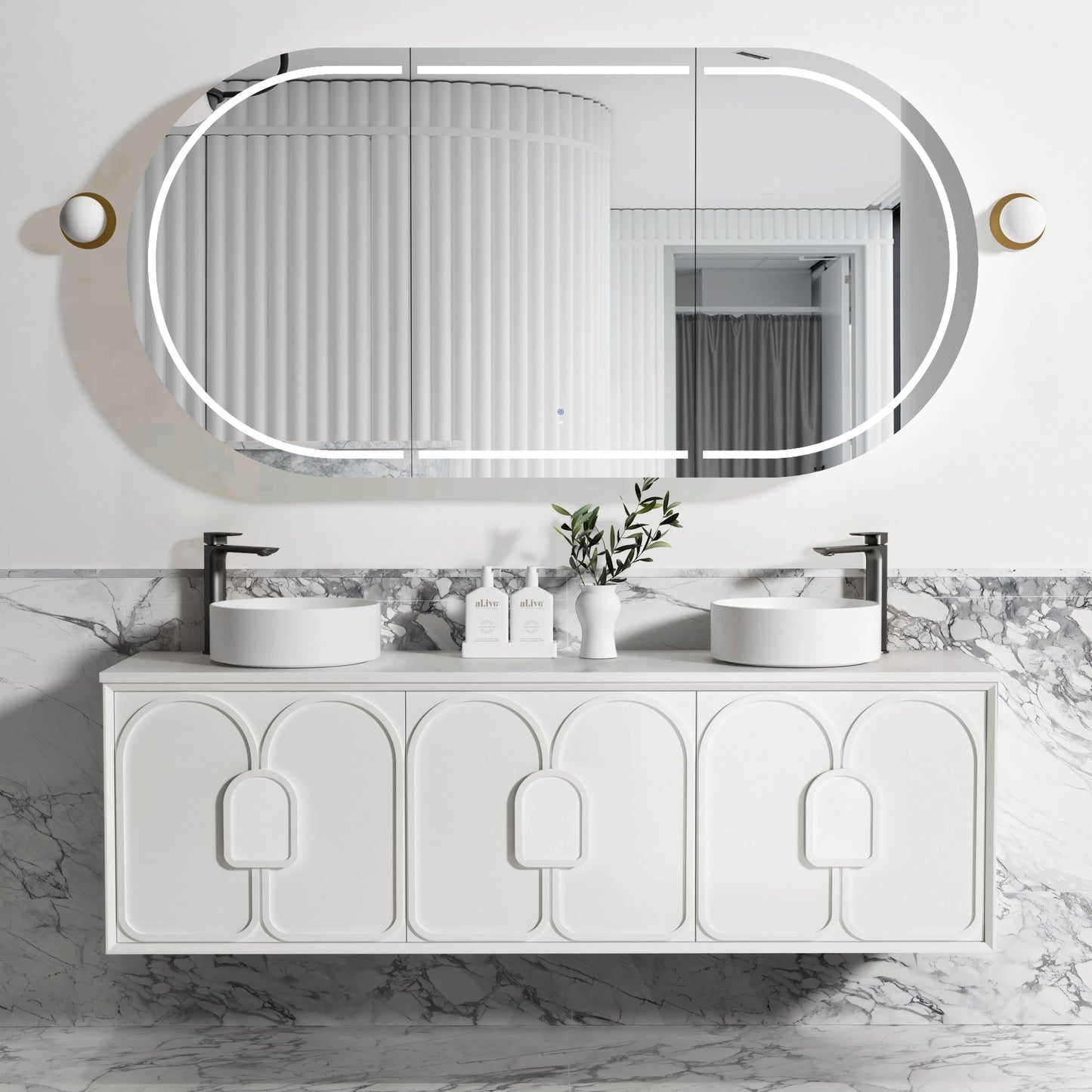 Laguna Mk II 1800mm Matte White Wall Hung Cabinet Only