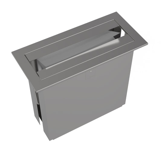 325mm W  Recessed Counter Top Mounted Towel Dispenser - 325mm W x 150mm H x 285mm D - Satin