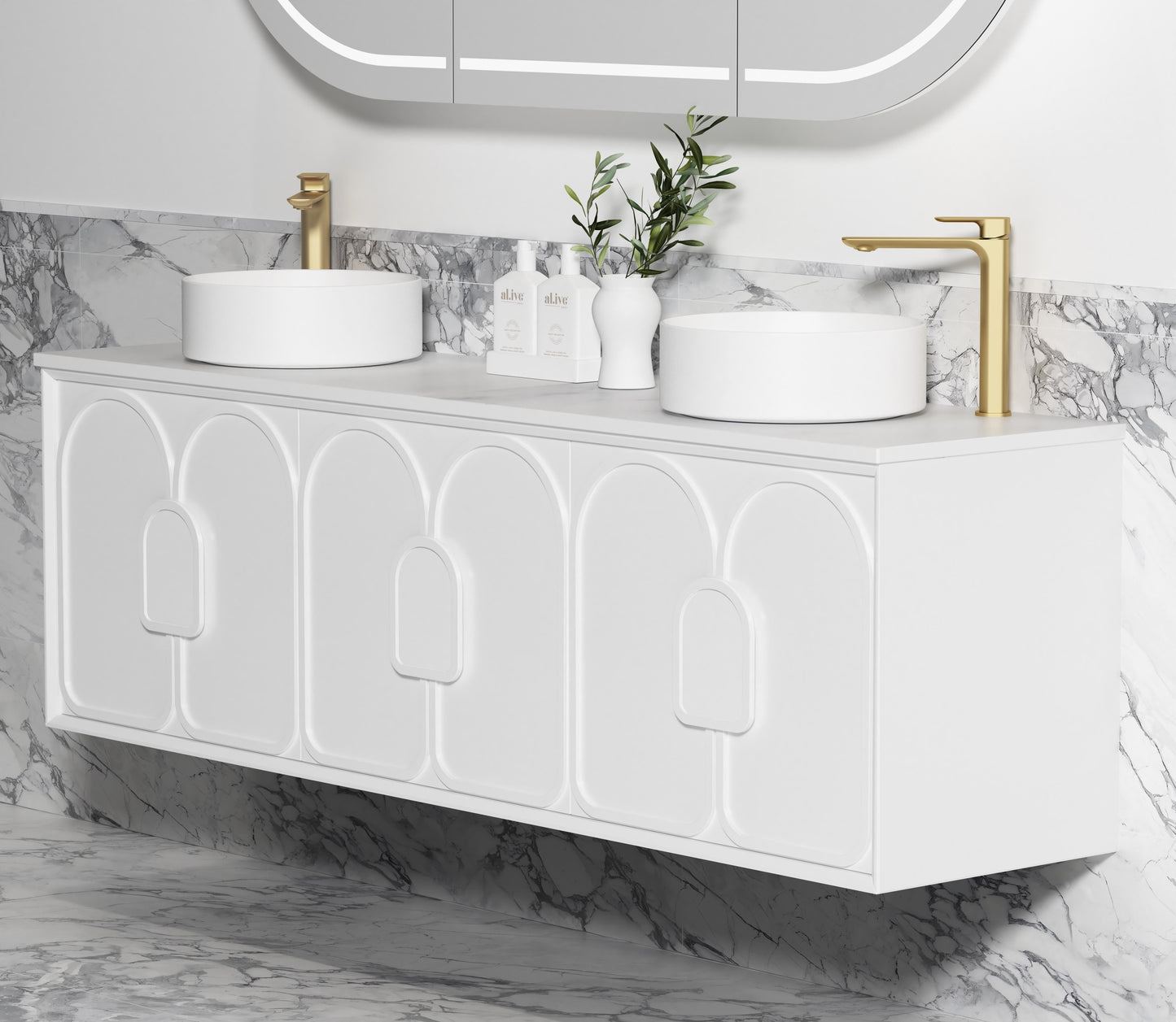 Laguna Mk II 1800mm Matte White Wall Hung Cabinet Only