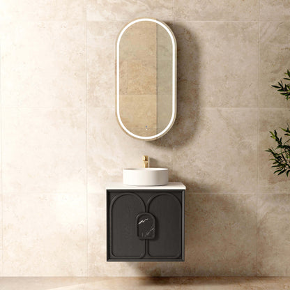 Laguna Mk II 600mm Black Oak Wall Hung Cabinet Only