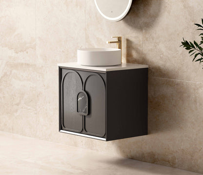 Laguna Mk II 600mm Black Oak Wall Hung Cabinet Only