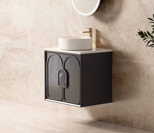 Laguna Mk II 600mm Black Oak Wall Hung Cabinet Only