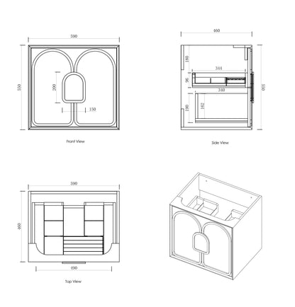 Laguna Mk II 600mm Matte White Wall Hung Cabinet Only