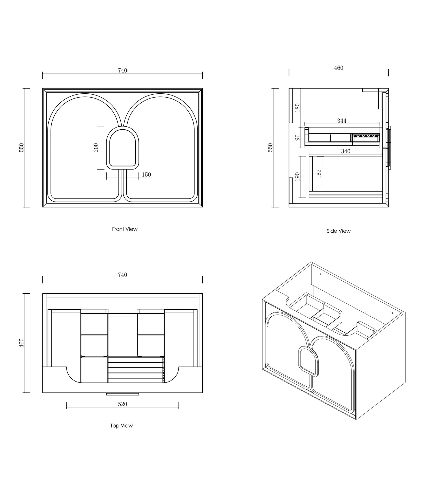Laguna Mk II 750mm Matte White Wall Hung Cabinet Only