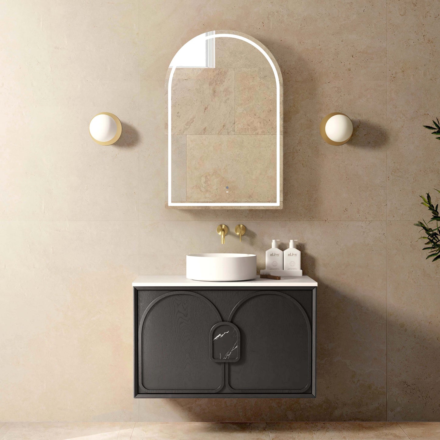 Laguna Mk II 900mm Black Oak Wall Hung Cabinet Only