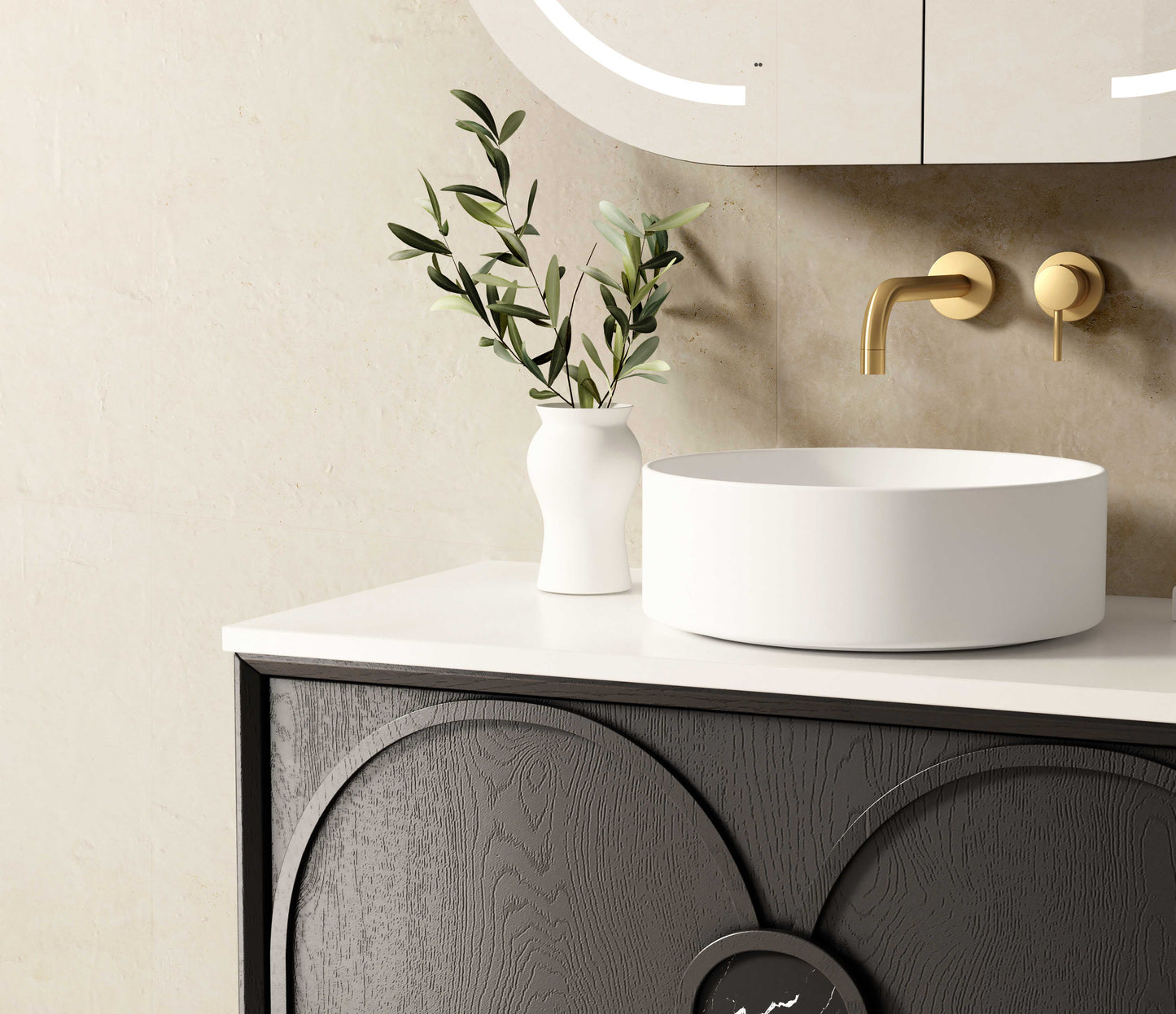 Laguna Mk II 900mm Black Oak Wall Hung Cabinet Only