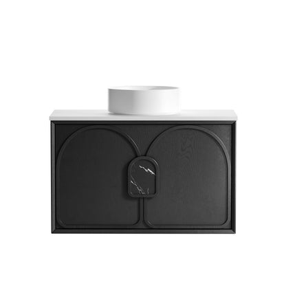 Laguna Mk II 900mm Black Oak Wall Hung Cabinet Only