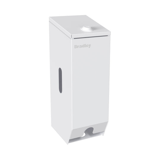 115mm W  Surface Mounted Double Toilet Tissue Dispenser - 115mm W x 315mm H x 128mm D - White