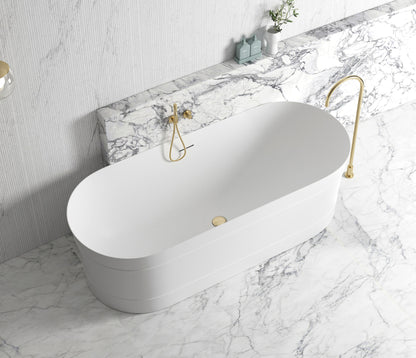 Attica Bondi 1700x800x580 Matte White Freestanding Bath with Overflow.