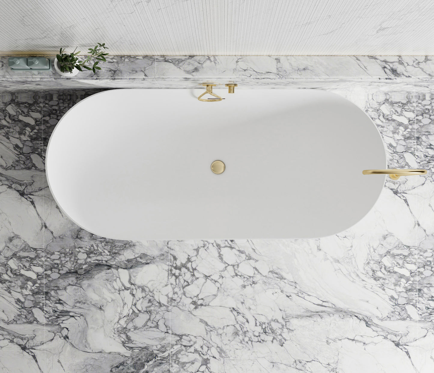 Attica Bondi 1700x800x580 Matte White Freestanding Bath with Overflow.
