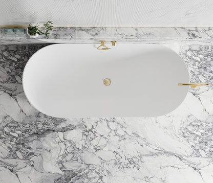Attica Bondi 1700x800x580 Matte White Freestanding Bath with Overflow.