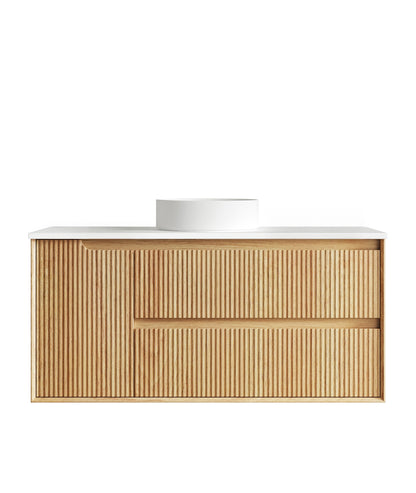Byron Fluted 1200mm Woodland Oak Wall Hung Cabinet Only