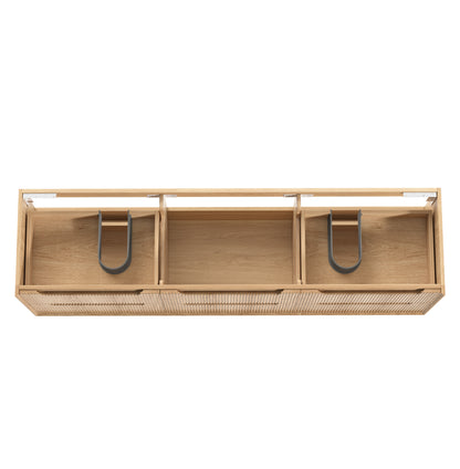 Byron Fluted 1800mm Woodland Oak Wall Hung Cabinet Only