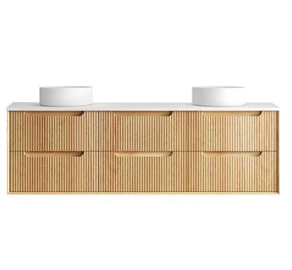 Byron Fluted 1800mm Woodland Oak Wall Hung Cabinet Only
