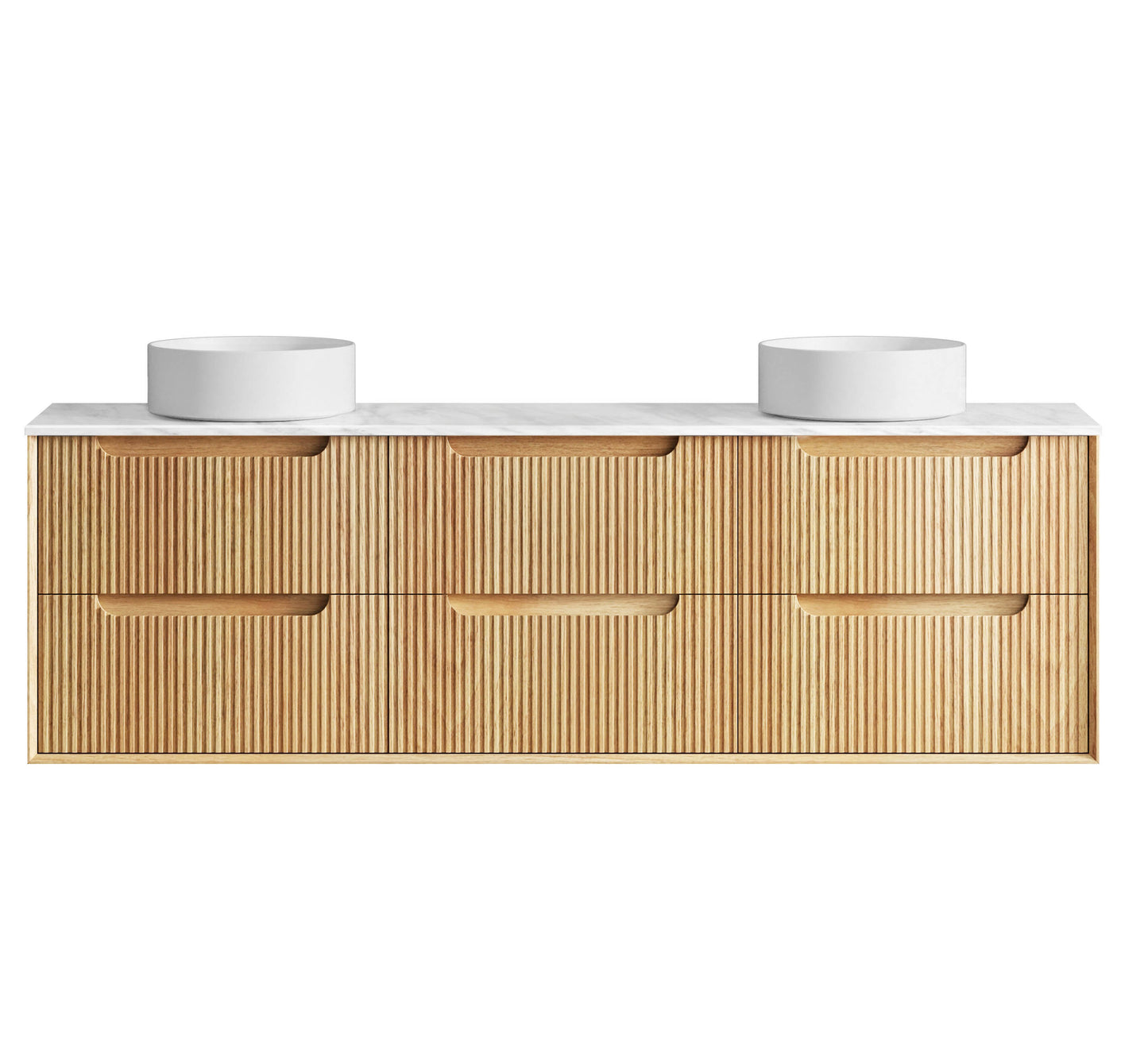 Byron Fluted 1800mm Woodland Oak Wall Hung Cabinet Only