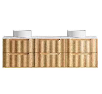 Byron Fluted 1800mm Woodland Oak Wall Hung Cabinet Only
