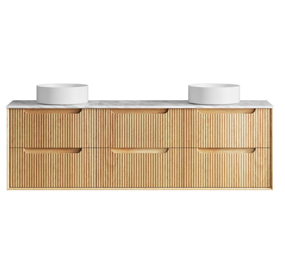 Byron Fluted 1800mm Woodland Oak Wall Hung Cabinet Only