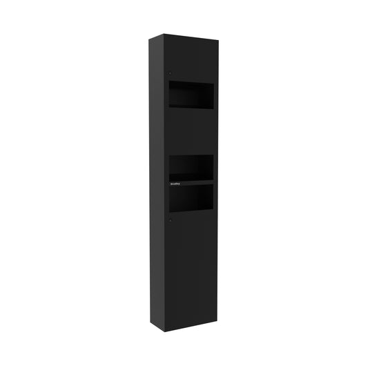 360mm W  Surface Mounted  Surface Mounted 3 in 1 Combination Matte Black - 360mm W x 1660mm H x 184mm D - Matte Black