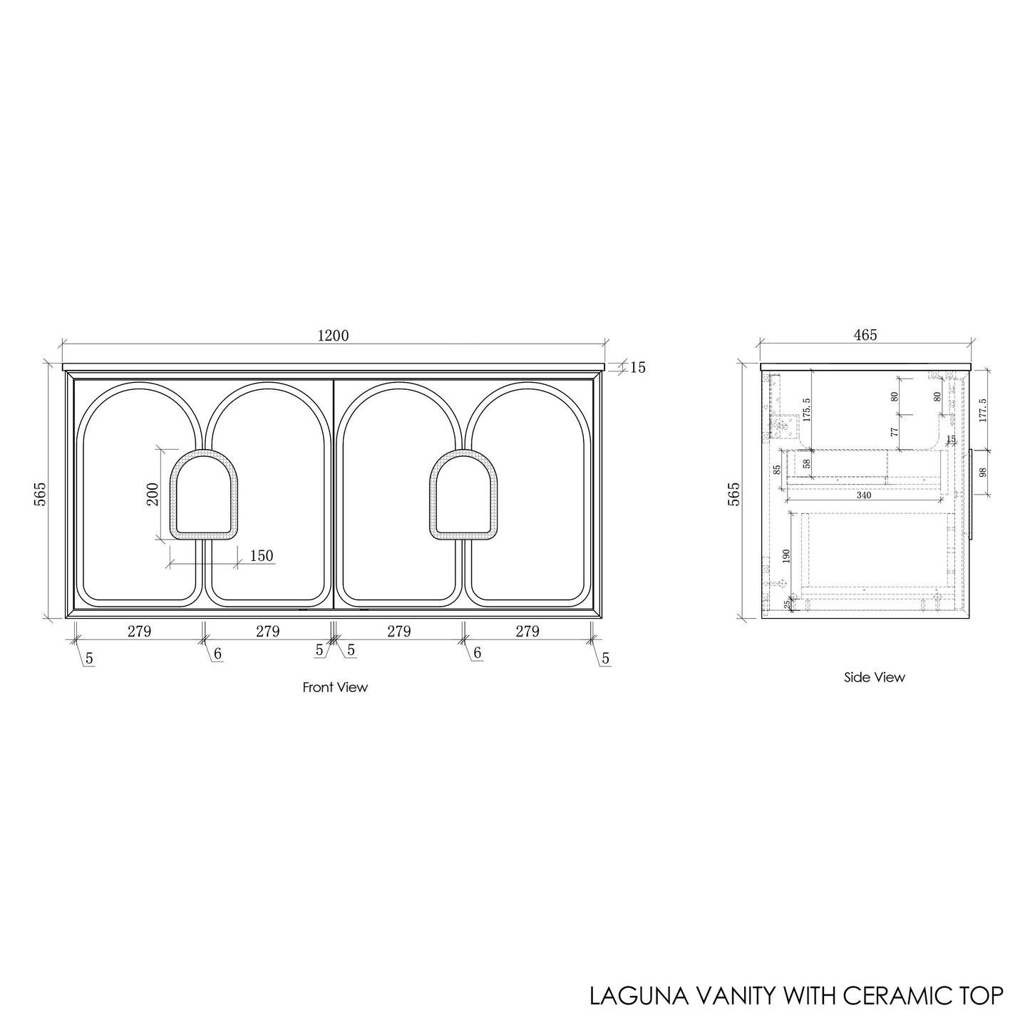 Laguna Mk II 1200mm Matte White Wall Hung Cabinet Only