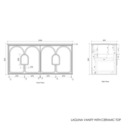Laguna Mk II 1200mm Matte White Wall Hung Cabinet Only