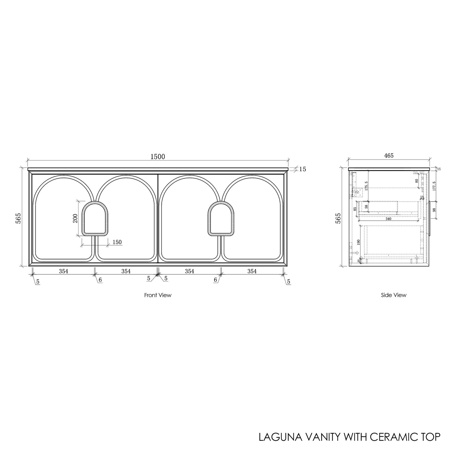 Laguna Mk II 1500mm Matte White Wall Hung Cabinet Only
