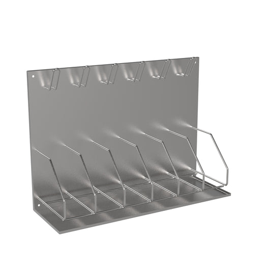800mm W  Surface Mounted Bed Pan and Bottle Rack - 800mm W x 570mm H x 270mm D  - Satin